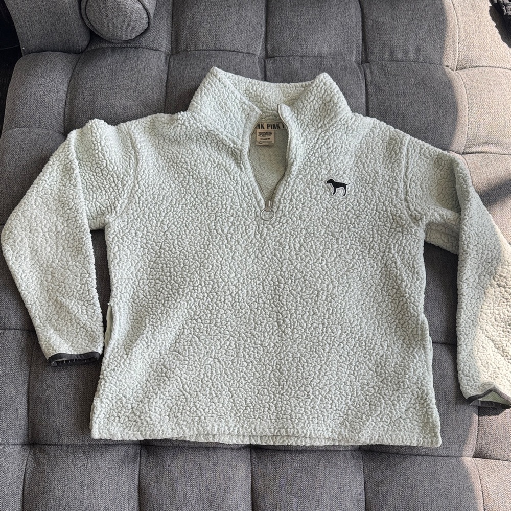 PINK Victoria's Secret Icy Blue Sherpa Hoodie